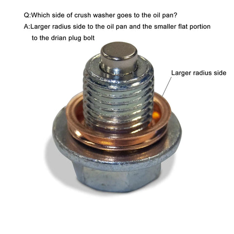 Magnetic Oil Drain Plug With Copper Crush Washer Upgrade For Nissan Rogue Altima Sentra with magnetic tip and copper washer