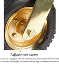 Close-up of Heavy Duty 8 Inch Pneumatic Rubber Tires For Hotel Luggage Carts showing gold plated adjustment screw.