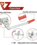 Emergency RV Window Latch Locks For Camper Exit Doors With Red Handle aluminum part features and adjustable mechanism details
