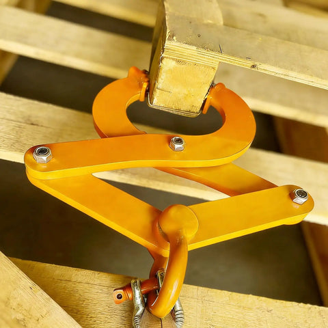 Beefy Heavy Duty Pallet Puller Clamp For 2250 Lbs 1 Ton Pallet Jack Puller With 8 Inch Jaw Opening Solid Steel Construction Powder Coat Finish Easy Adjustable Anti Slip Nuts Built To Pull Pallets And Heavy Loads on wooden pallet slat