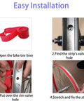 4 Pack 20 Inch Bicycle Rim Strip Tape For Tubeless Rims High Pressure Puncture Resistant PVC Wheel Liner Red Installation Guide