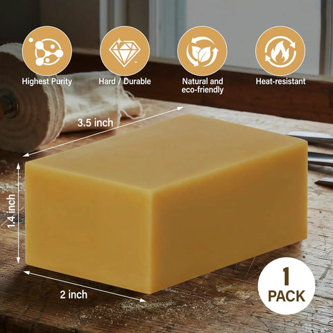 Straight Up Pure Carnauba Wax Bar For Wood Finishing, 3.5x2x1.4 inch, eco-friendly for rotary buffing.