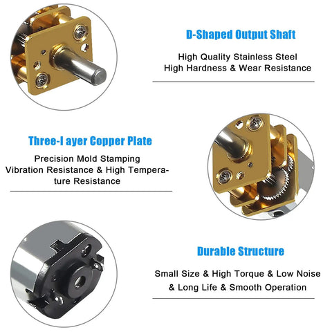 Two Pack 6V DC 100 RPM N20 Gear Motor High Torque Micro Geared Motor For Diy Projects And Robotics details and features