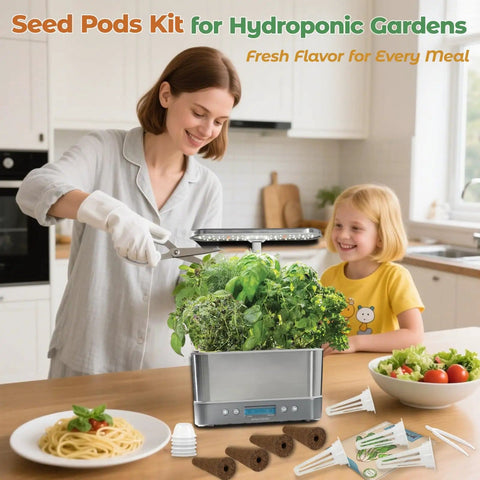 Genovese Basil Seed Pods Kit For Hydroponics Refill With Eight Grow Pods Seeds And Plant Food For All Indoor Gardens