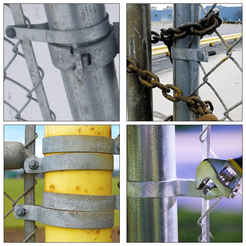 Heavy Duty 1 3/8 Inch Chain Link Fence Gate Post Hinge Set Built Tough Galvanized Carbon Steel 4 Pack for 32mm Pipe Panels close-up