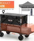 400L Double Decker Folding Utility Wagon With 450Lb Capacity And 47 Inch Extended Shelf For All Terrain Hauling