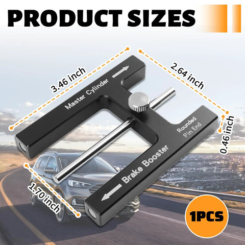 Brake Booster Adjustment Tool With Magnetic Push Rod For Master Cylinder And Braking Distance Tuning Dialed In Brakes Precision Brake Response Enhancer For Automotive Tools Easy Setup Durable Build Realistic No Fuss Brakes Adjustments. Black metal tool with magnetic push rod, 3.46 x 2.64 inch