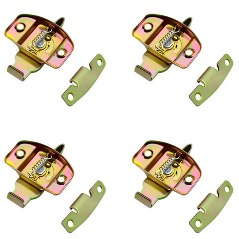 Heavy Duty Table Leaf Locks 4 Pack Gold Furniture Hardware Connectors With Mounting Screws For Extension Dining Tables and Conference Workstations, showing four sturdy brackets.