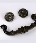 Six Pack Antique Black Bronze Drop Down Bail Drawer Pulls Rustic Vintage Cabinet Hardware parts close-up