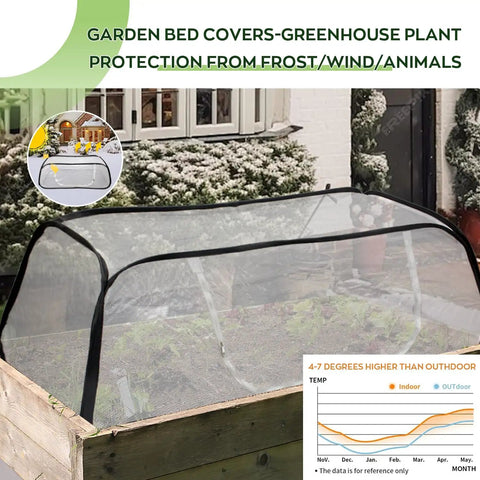 Breathable Mesh Raised Bed Garden Cover With Zipper Door For Pests Bird And Squirrels Protection, Instant Shelter For Vegetables And Row Crops, Let Air And Water In While Keeping Critters Out