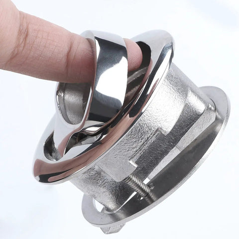 Two Pack Flush Mount Boat Hatch Latch Handle In 316 Stainless Steel, Waterproof Marine Locker Slam Lock, Pull Ring Flush Latch
