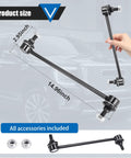 2 Pack Front Stabilizer Sway Bar End Links For Buick Enclave, Chevrolet Traverse, GMC Acadia, Saturn Outlook 2007-2017 Replacement Suspension Kit Direct Fit Durable Easy Install, 14.96 inch