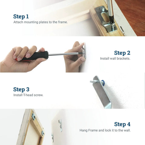Heavy Duty Anti Theft Picture Hangers Bulk Pack 25 Count Security Frame Lock Hanging Kit installation guide