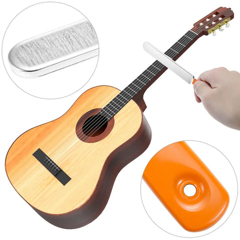 Pro Grade Guitar Luthier Tool Kit With 16 Inch Fret Leveling Beam used on acoustic guitar for precision setup and maintenance