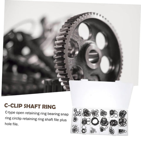 C Type Retaining External Snap Ring Kit In Carbon Steel Shaft Clips For Axles And Moving Parts With Smooth Surface Kit Display