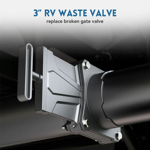 Installed RV Waste Gate Valve With Flow Control Handle For 3 Inch Sewer Pipe Leak Proof Gasket DIY Replacement