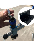 Heavy Duty Metal Paint Sprayer Stand Featuring Four Secure Tool Racks Built For Shop Crews Seeking Rock Solid Stability To Hold Spray Guns And Detailing Gear Safely While Cranking Out Garage Jobs Daily, showcasing a close-up of a connector fitting.