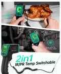 Dual Mode Infrared Thermometer Gun With Laser, Non Contact Digital Thermometer For Cooking, BBQ And Industrial Use displayed