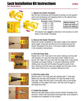 Pro Level Carbon Steel Lock Installation Kit With Adjustable Guide Template For Wood Doors installation instructions display.