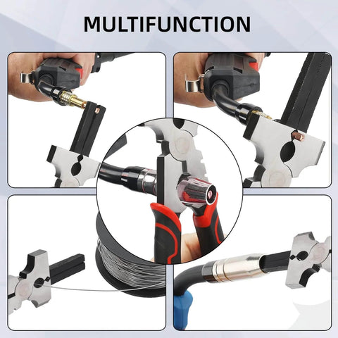 Close-up of Pro Grade 22-Piece MIG Welding Tools Kit showing multifunctional welding accessories in use
