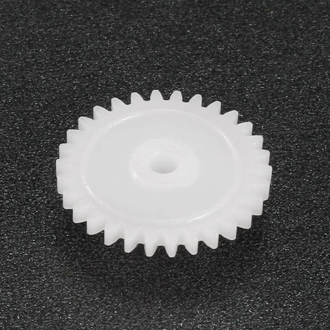 30-tooth plastic gear for RC cars and robots, model 30102B, shown on black background, part of 20 pcs worm reduction set for DIY projects.