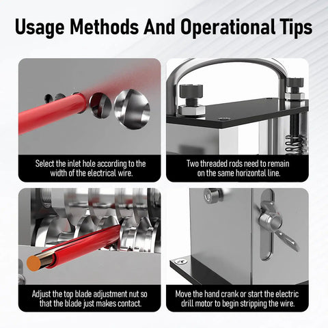 2 In 1 Wire Stripper Machine With Six Channels And Five Carbide Blades, operational tips for wire peeler usage