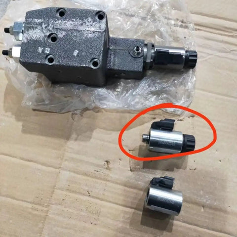 Heavy Duty 190 Pump Electric Proportional Valve With Wiring Harness Plug Built For Concrete Pump Truck Rig Slick Smooth Operation Plug And Play Rig Ready Replacement Part on cardboard with hoses