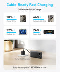 Hella Reliable Portable Charger And 20000 Mah Power Bank With Built In Usb C Cable Delivers Beast Mode Fast Charging For Laptops Phones And Tablets Super Travel Game Changer Black with charging status indicators for devices.