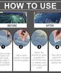 Upgraded Windshield Crack Repair Kit With Nano Glass Repair Liquid For Cars And All Surfaces Easy Five Minute Fix tutorial steps