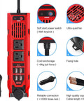 Tailgate Tough 200W Car Power Inverter Converts 12V Dc To 110V Ac No Hassle With Dual Us Sockets Super Fast 2 4 Amp Usb Ports And Type C For Weekend Warriors, showcasing dual AC sockets and charging ports.
