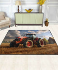 Cozy 36X24 Inch Non Slip Doormat With Low Profile Design, Machine Washable Area Rug Featuring Fantasy Farm Tractor Print in living room