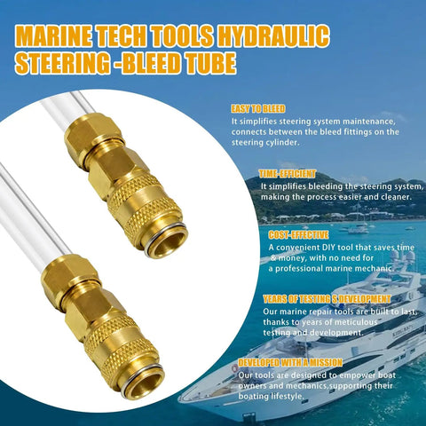 Pro Grade Hydraulic Steering Bleed Kit For Boats And Yachts Gear Up Quick Connect Marine Bleeder Tool With Upgraded Cap For Clean Fill And Drain Compatible With Hydraulic Steering Systems