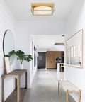 15 Inch Flush Mount Ceiling Light Fixture In Gold Finish With Opal Frosted Glass Round Close To Ceiling Light in hallway