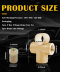 Three Way Copper Brake Line Tee Union With Inverted Male Nuts For 3/16 Inch Pipe Dope Heavy Duty fittings size guide