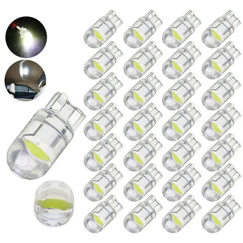 30 Pack 194 LED Bulbs 6000K Cool White Canbus Error Free T10 Wedge COB Bulbs For Car Dome Map Door Courtesy License Plate Lights Upgrade Your Car Fit For Dozens Of Models