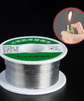 Go To Pro Grade Solder Wire With Fine Diameter Soft Melting For Clean Joints In Compact Electronics Repair, shown with a flame test