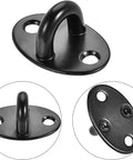 WUUWCHODC Hook and Eye Latch Gate Cabin Door Catch Window Swivel 201 Screws black metal latch with two mounting holes
