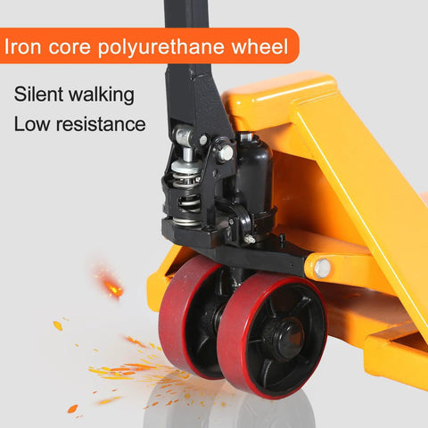 Commercial Grade Manual Pallet Jack Hand Truck Boasting 6600 Pounds Capacity With 27 X 48 Forks Featuring Smooth Rolling Polyurethane Wheels And Reliable Hydraulic Lift System Built Like An Absolute Beast For Zero Sweat Heavy Moves