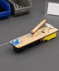 Reciprocating Linkage Linear Motion Demonstration Kit for Classroom Use, Desktop Mechanical Rod Assembly With Extendable Arm System, Hands On Physics Project for Students and Teachers, wooden base
