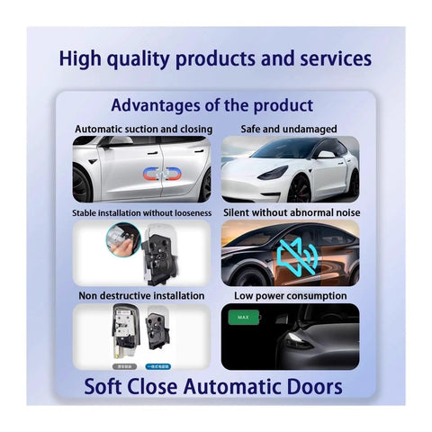 Diagram showing Honda City Grace Ballade GM Car Automatic Electric Soft Close Door Closer Power Closing System benefits.