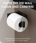 Matte Black Self Adhesive Toilet Paper Holder Wall Mount Rustproof SUS304 Stainless Steel No Drilling Easy Install