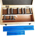 Pro Grade 18 Piece HSS Keyway Broach Set With 4mm 5mm 6mm and 8mm Cutters Plus Broaching Bushings in wooden box