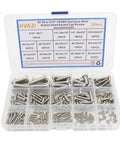 Top Shelf 304 Stainless Steel Button Head Hex Socket Cap Screws Assortment Kit With Two Hundred Thirty Five Pieces And Fourteen Sae Inch Threads For Garage Fixes With No Sweat in organized container.