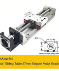 57mm Stepper Bracket X Y Z Axis Slide Stage Kit For CNC Machining Linear Stage With SFU1605 Linear Guide And 100mm SFU1610 Ball Screw