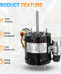 Refrigeration Fan Motor Replacement For D1127 D1123 D1124 D1126 D1152 D1154 1/12 HP 1550 RPM 115/230V HVAC Blower Motor