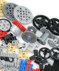 Assorted parts from Dope Eco Friendly Car Gear Kit Building Set 2 Pack With Gears Axles Pins Racks Wheels Differentials For Diy Car Projects Compatible With Major Brand Models ABS Material