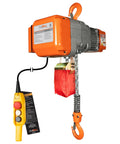 Heavy Duty Electric Chain Hoist With 1100 Lbs Half Ton Capacity And 110 Volt 20 Foot Lift No Sweat Operation For Home Garages, including wireless remote.