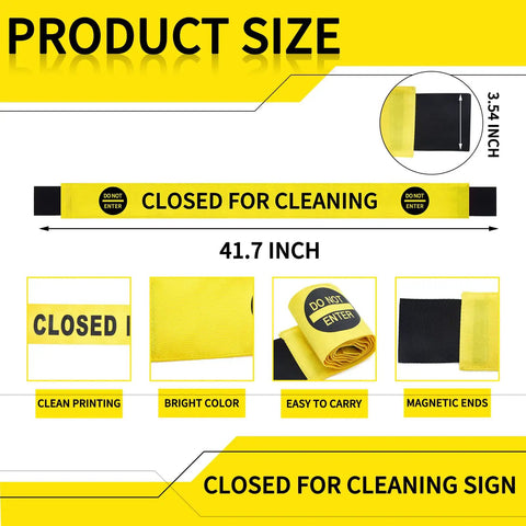 Heavy Duty Nylon Door Barricade Signs Set Of Four Hella Visible Warning Strips 41.7 inch length with magnetic ends for cleaning.