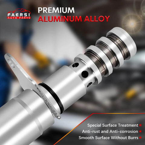 Close-up of VVT Solenoid Replacement for Exhaust Camshaft Position Actuator and Engine Variable Valve Timing, aluminum design
