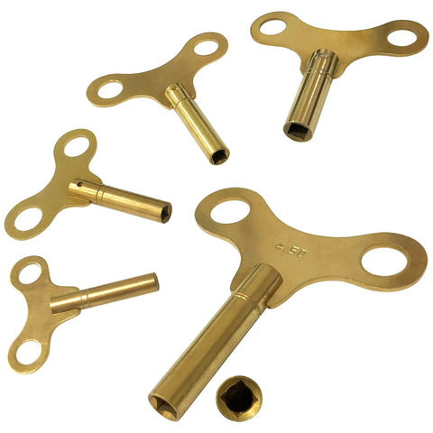 Winged 4mm Brass Clock Winding Key For Grandfather Clocks Pro Grade Jeweler Tool Precision Replacement Winder Key
